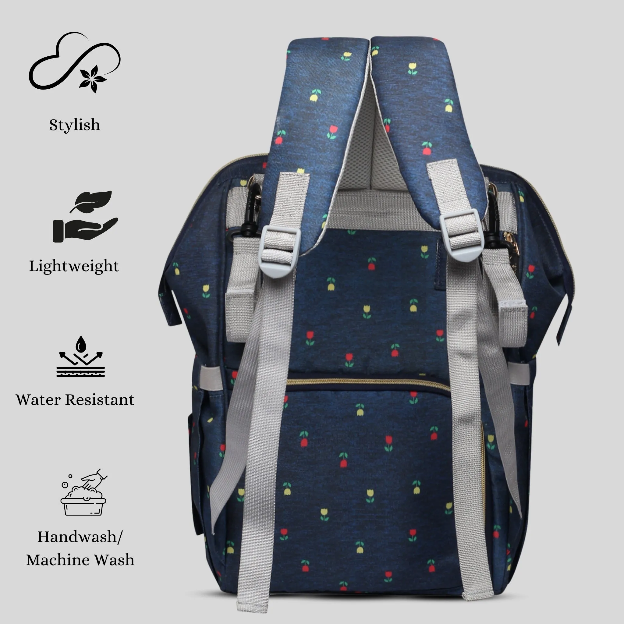 Snappy Zappy Backpack Diaper Bag - Navy Blue