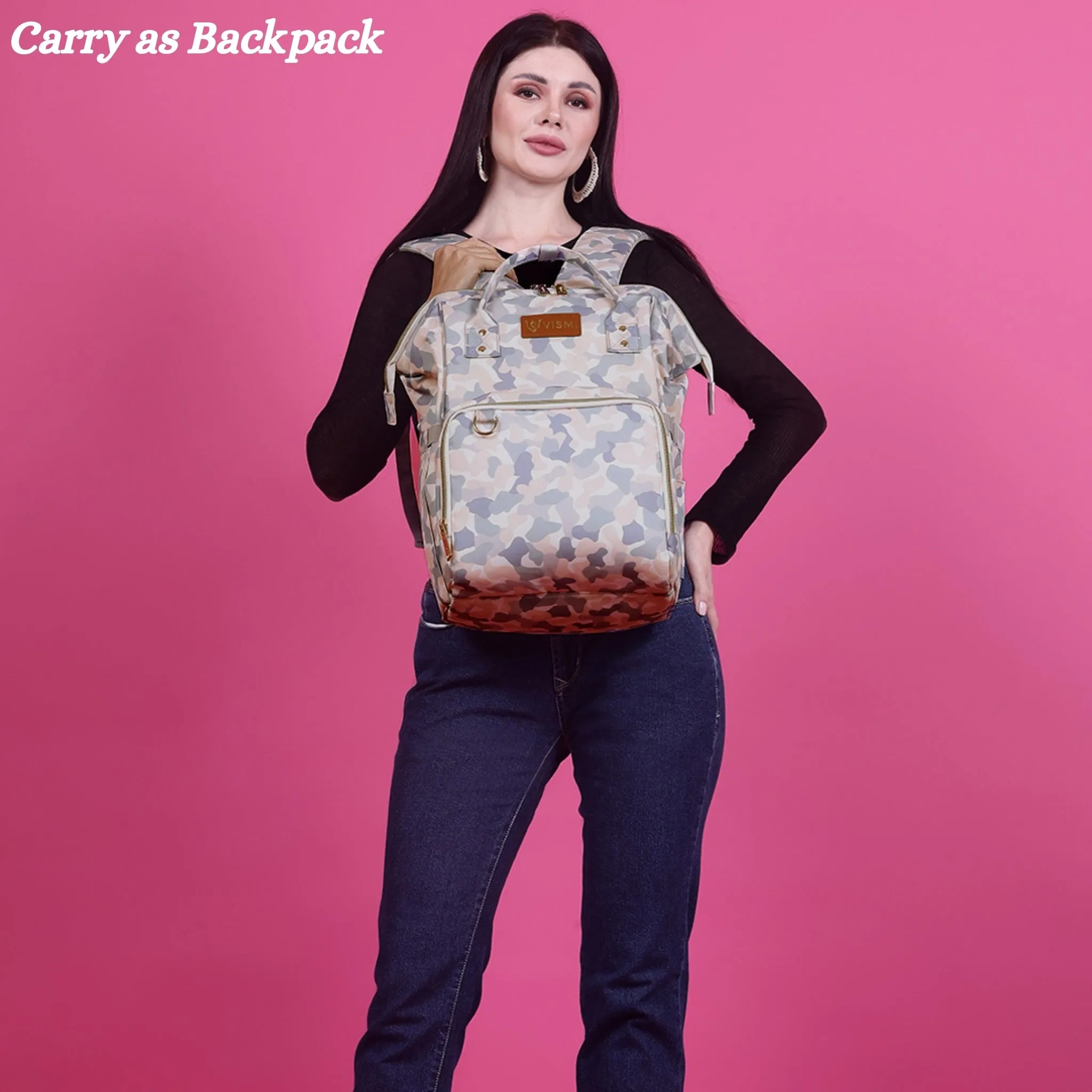 Snappy Zappy Backpack Diaper Bag - White Camo