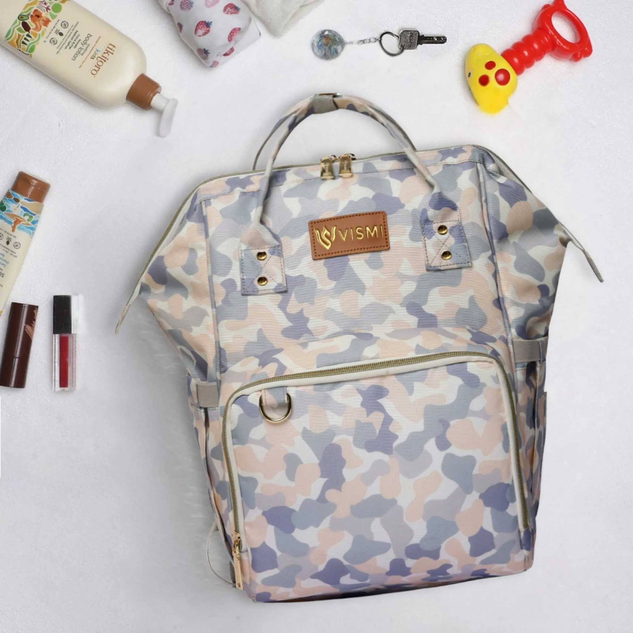 Snappy Zappy Backpack Diaper Bag - White Camo