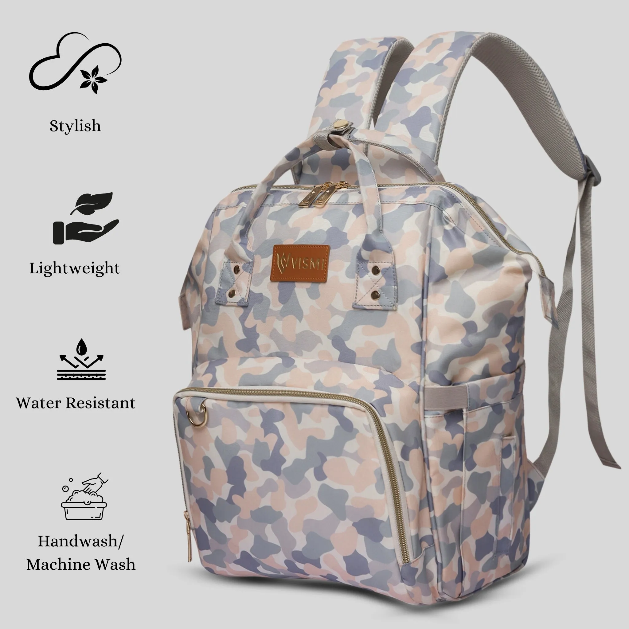 Snappy Zappy Backpack Diaper Bag - White Camo