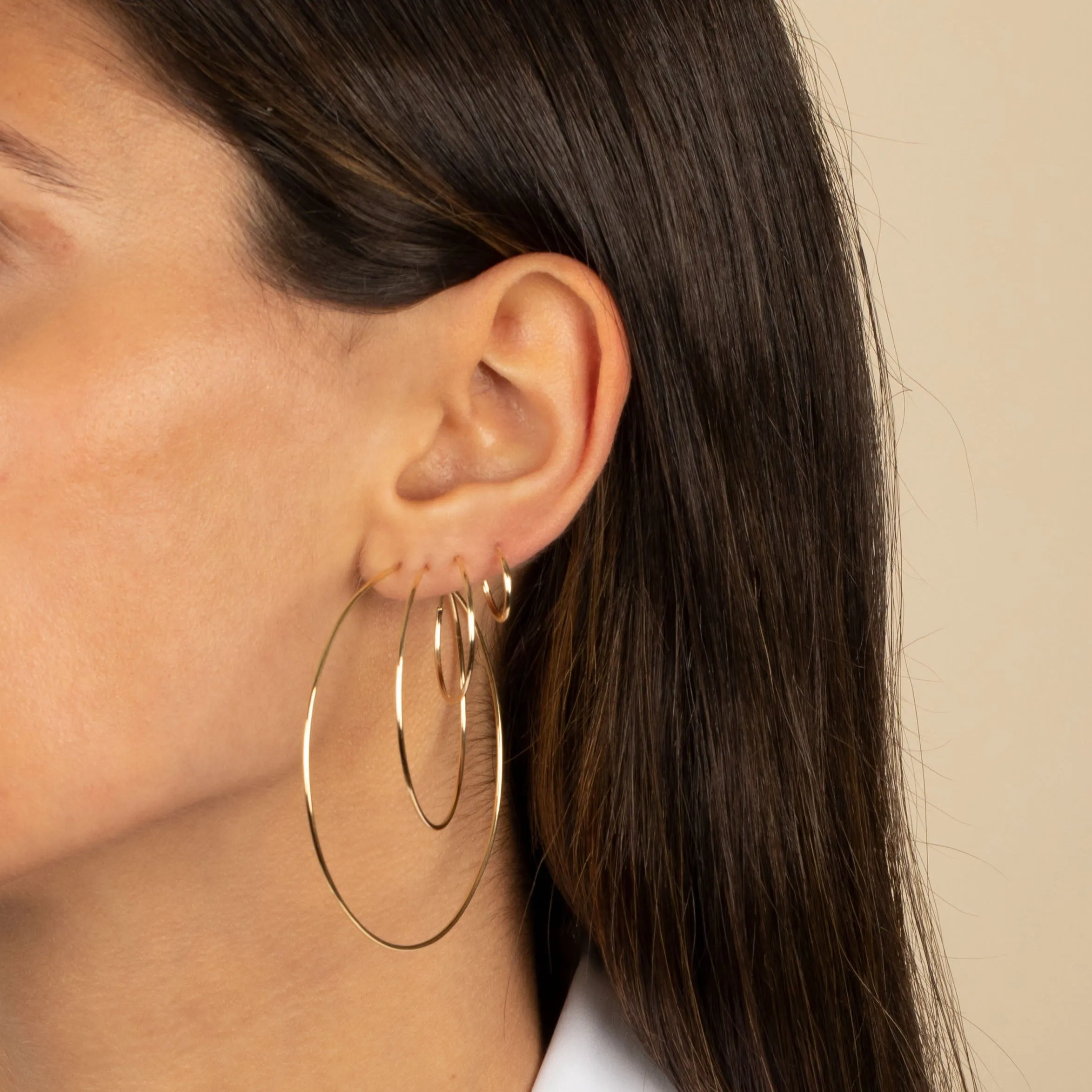 Solid Endless Hoop Earring 14K