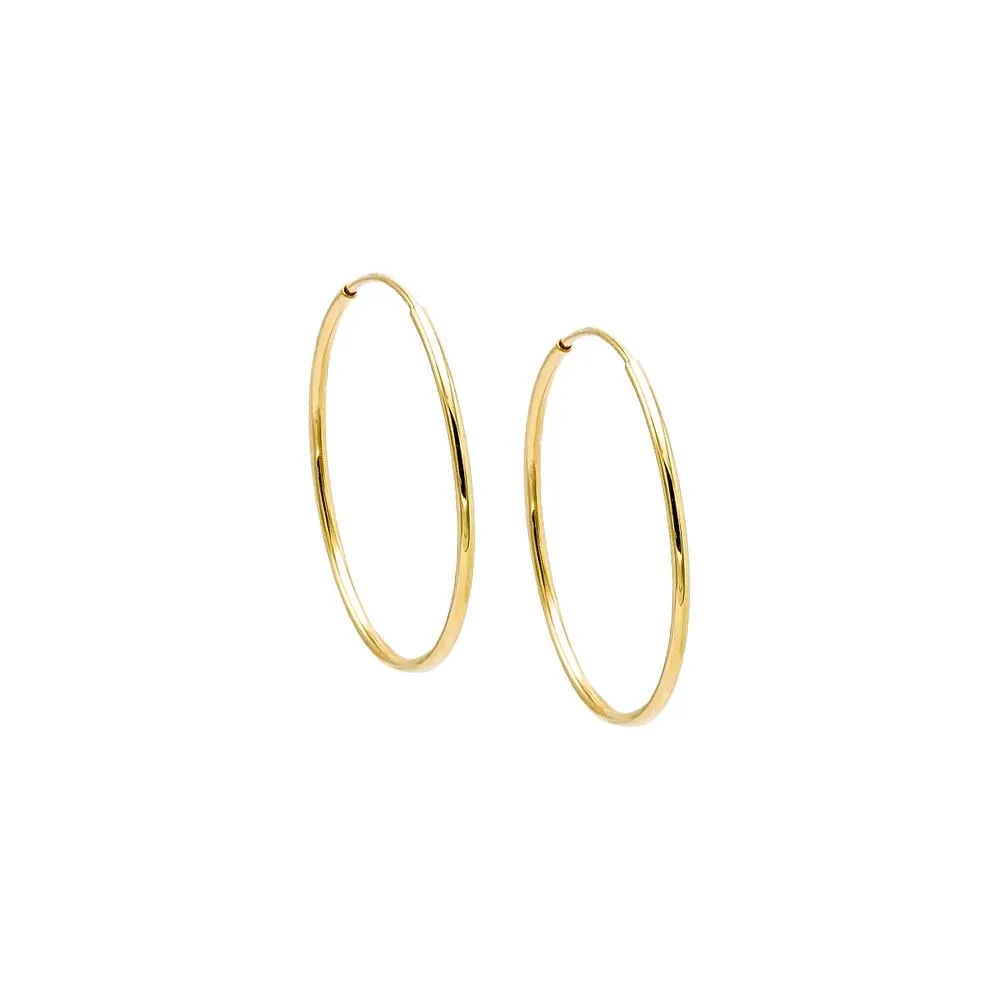 Solid Endless Hoop Earring 14K