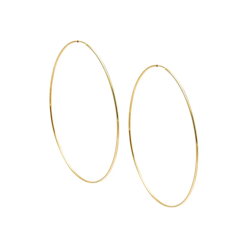 Solid Endless Hoop Earring 14K