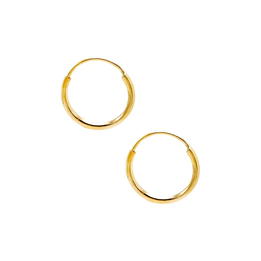 Solid Endless Hoop Earring 14K