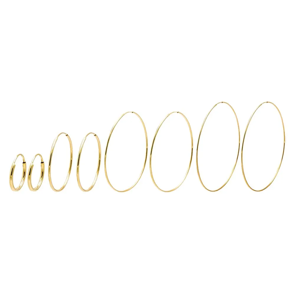 Solid Endless Hoop Earring 14K