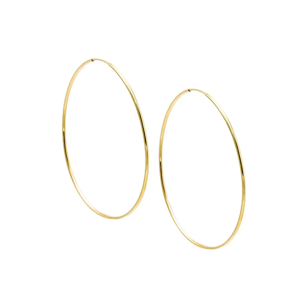 Solid Endless Hoop Earring 14K