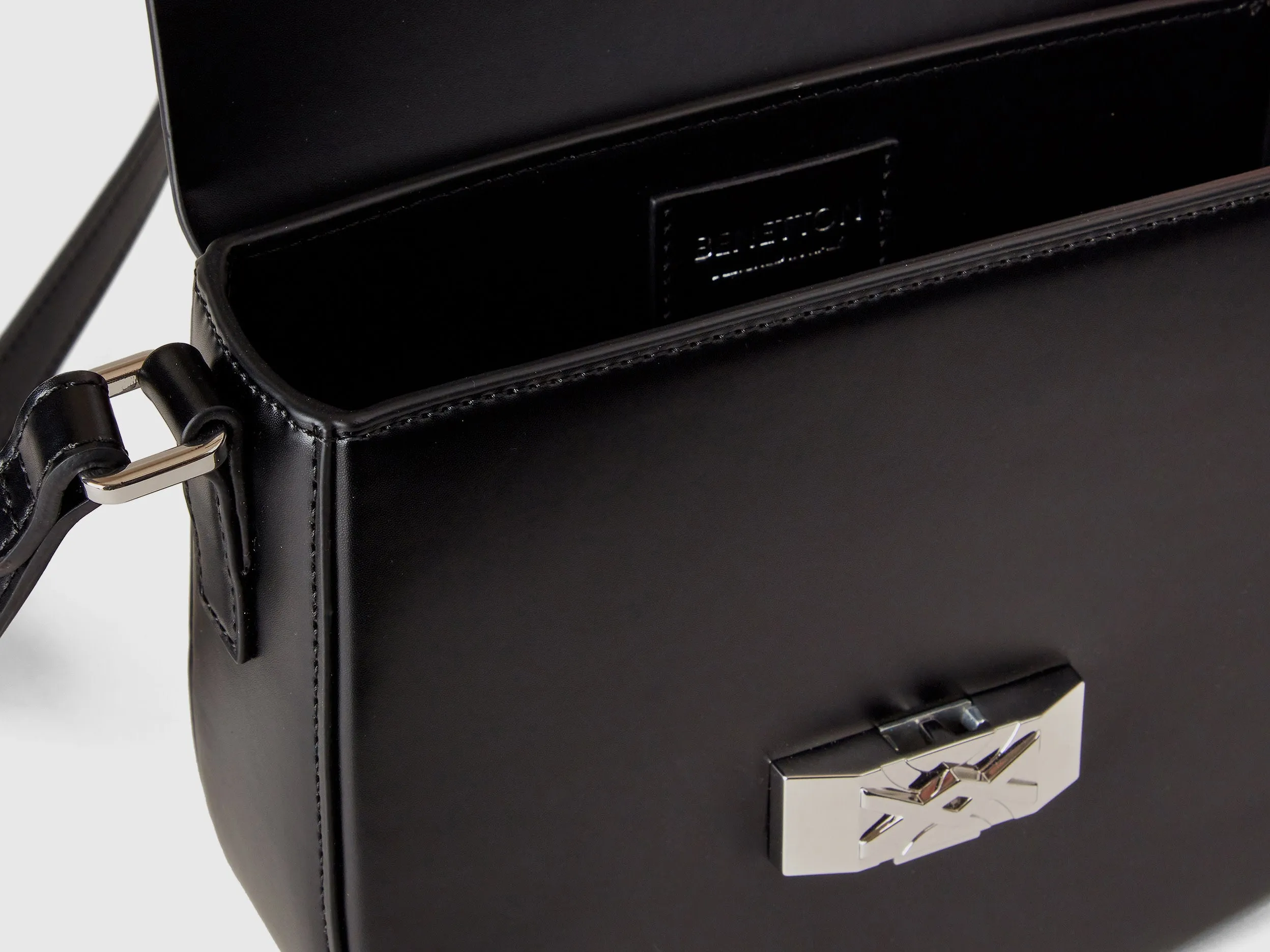 Solid Push Button Sling Bag