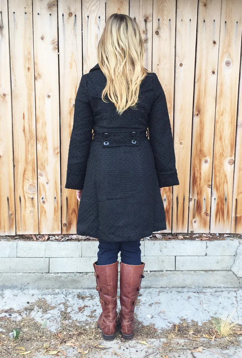 Sophisticating Textured Black Coat
