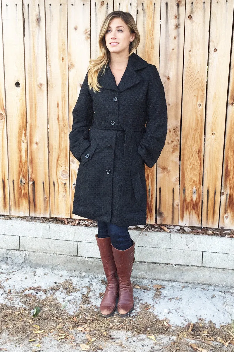 Sophisticating Textured Black Coat