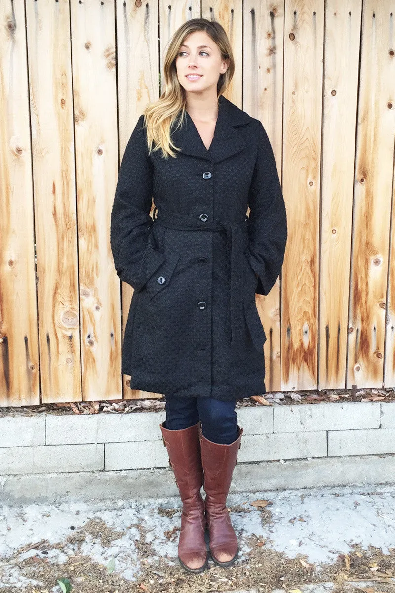 Sophisticating Textured Black Coat