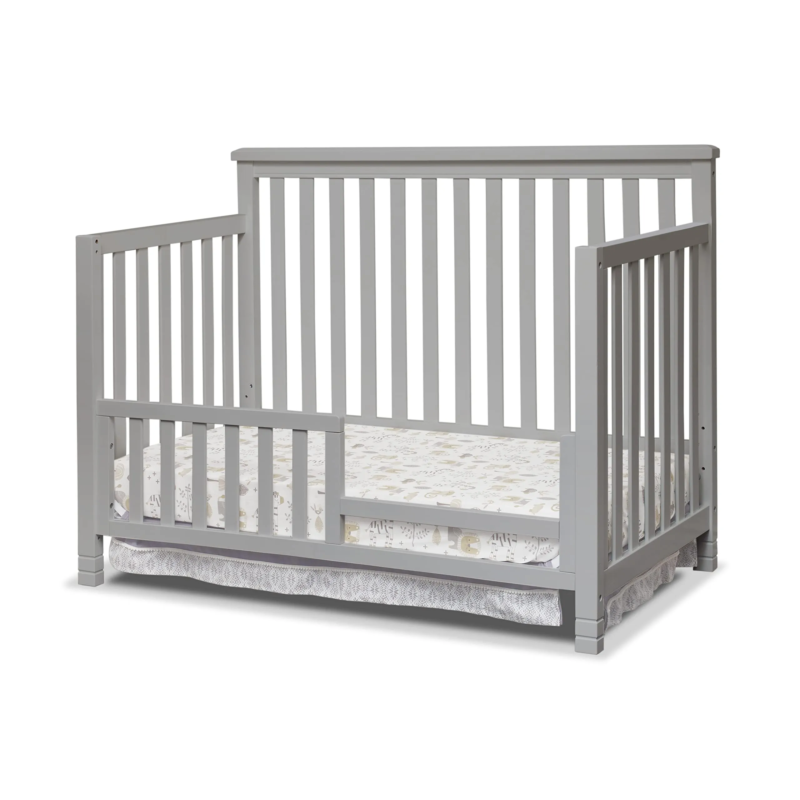 Sorelle Furniture Palisades 3-Piece Nursery Set with 4-in-1 Convertible Crib, 4-Drawer Dresser,and Changing Table with Hamper, Baby Furniture Made of Wood,Non-Toxic Finish, Nursery Furniture Set-Gray
