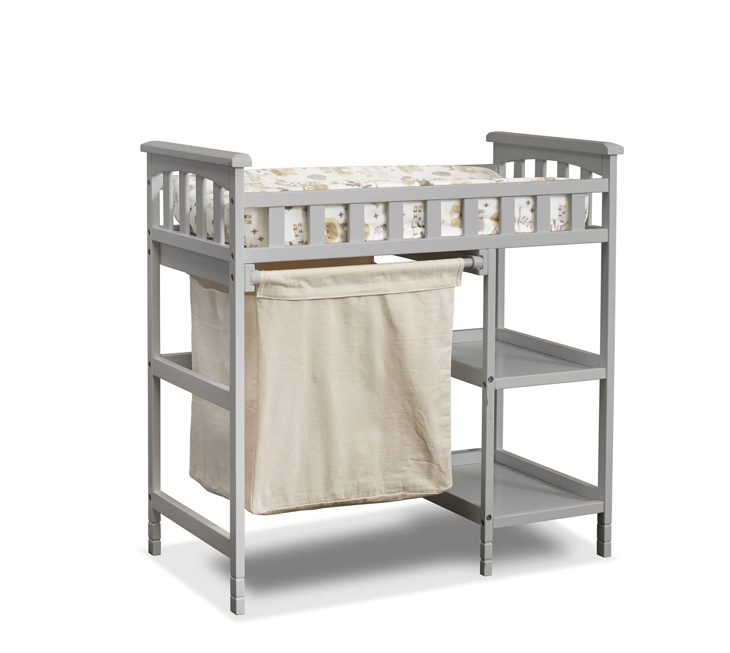 Sorelle Furniture Palisades 3-Piece Nursery Set with 4-in-1 Convertible Crib, 4-Drawer Dresser,and Changing Table with Hamper, Baby Furniture Made of Wood,Non-Toxic Finish, Nursery Furniture Set-Gray