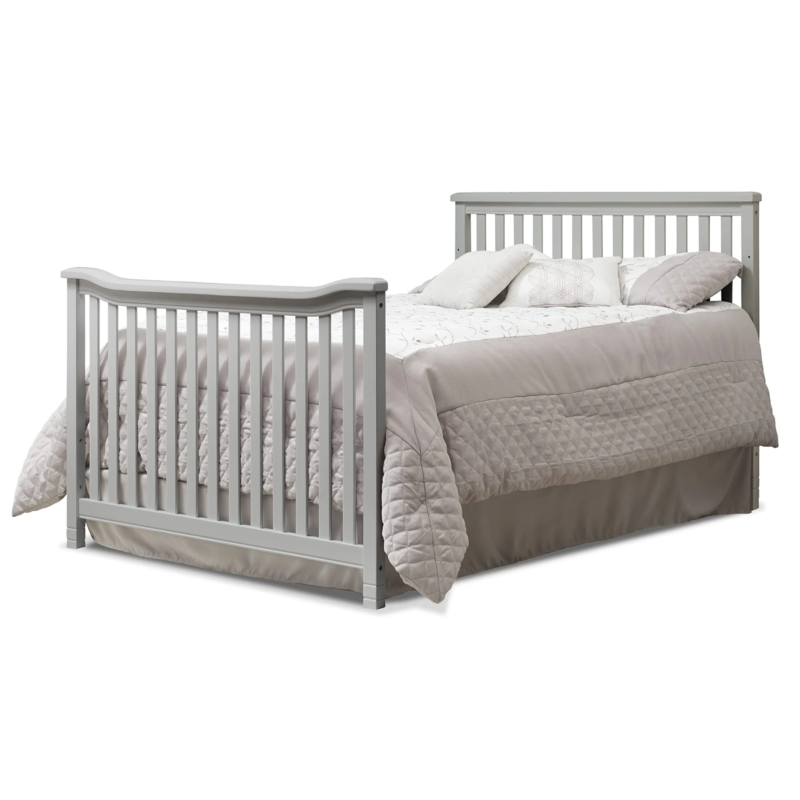 Sorelle Furniture Palisades 3-Piece Nursery Set with 4-in-1 Convertible Crib, 4-Drawer Dresser,and Changing Table with Hamper, Baby Furniture Made of Wood,Non-Toxic Finish, Nursery Furniture Set-Gray