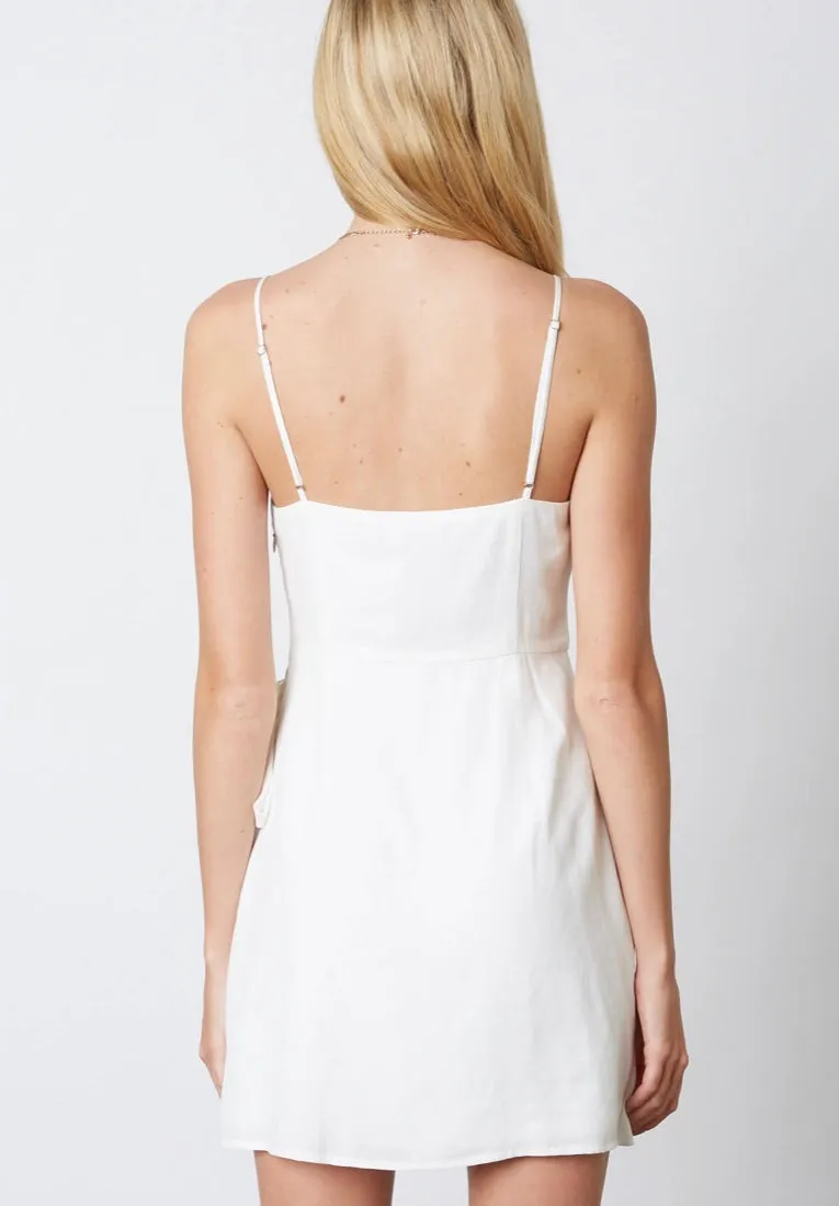 Spaghetti Strap Faux Wrap Ruffle Mini Dress