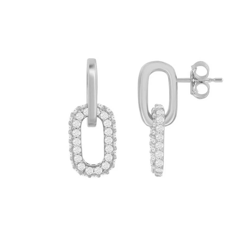 Sparkle Mini Paperclip Drop Earrings