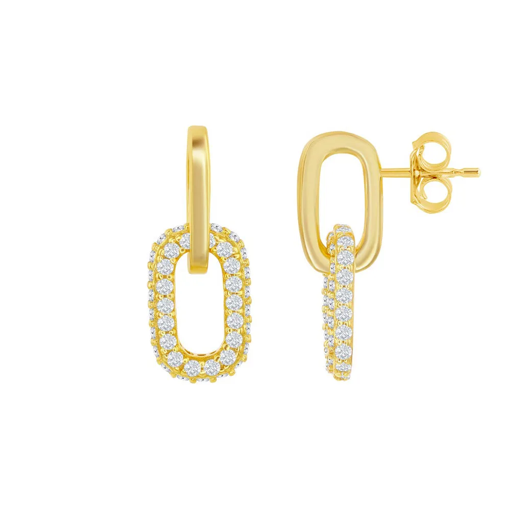 Sparkle Mini Paperclip Drop Earrings