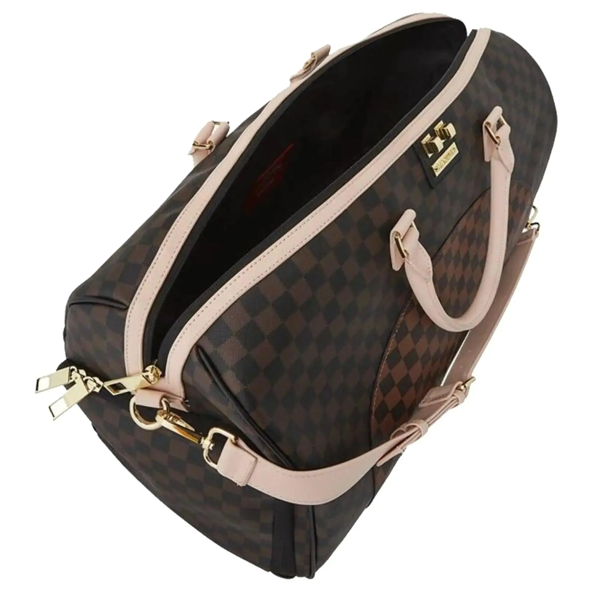 SprayGround Men Boujee Strap Emperor Duffle Spring 2025 Duffel (Brown Pink)