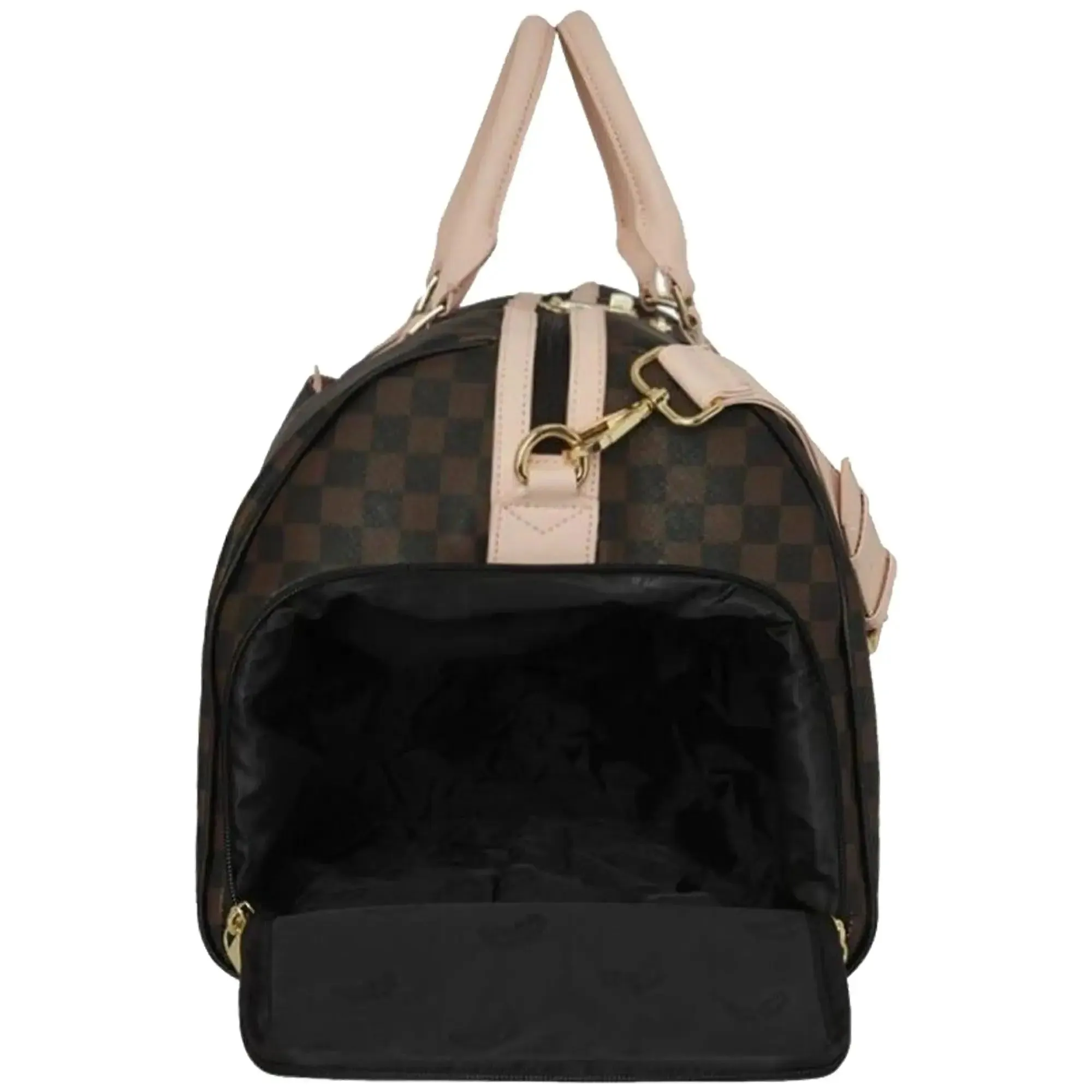 SprayGround Men Boujee Strap Emperor Duffle Spring 2025 Duffel (Brown Pink)