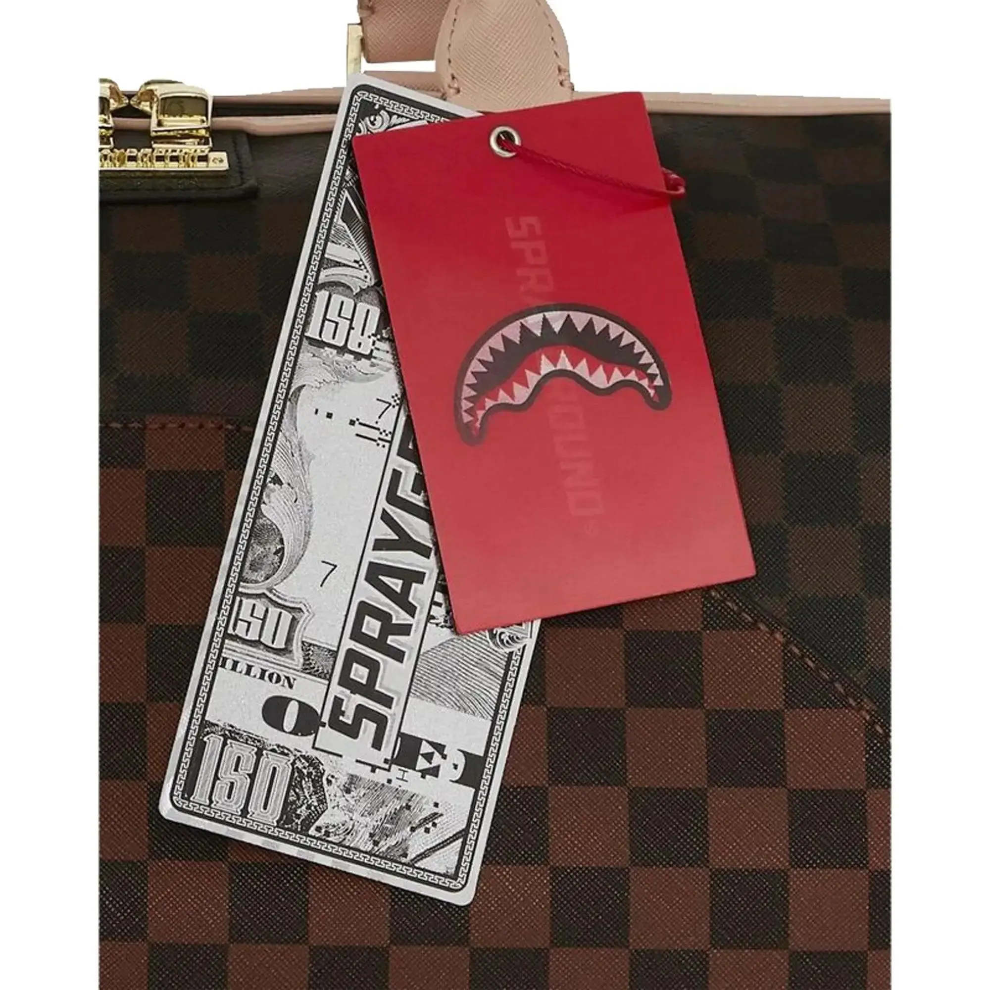 SprayGround Men Boujee Strap Emperor Duffle Spring 2025 Duffel (Brown Pink)
