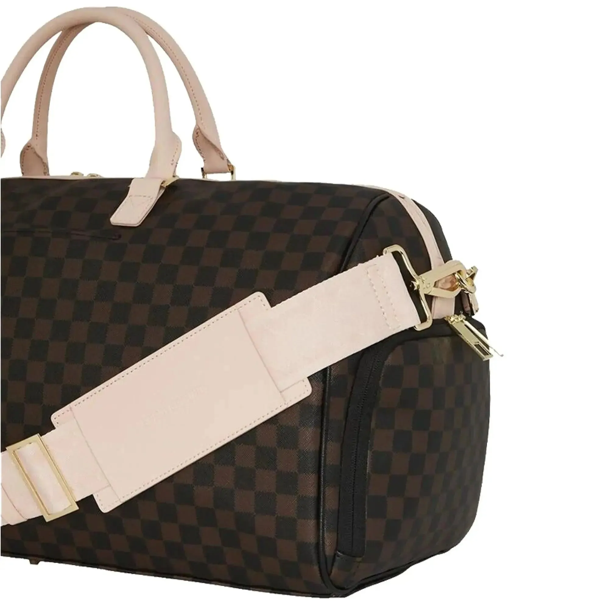 SprayGround Men Boujee Strap Emperor Duffle Spring 2025 Duffel (Brown Pink)