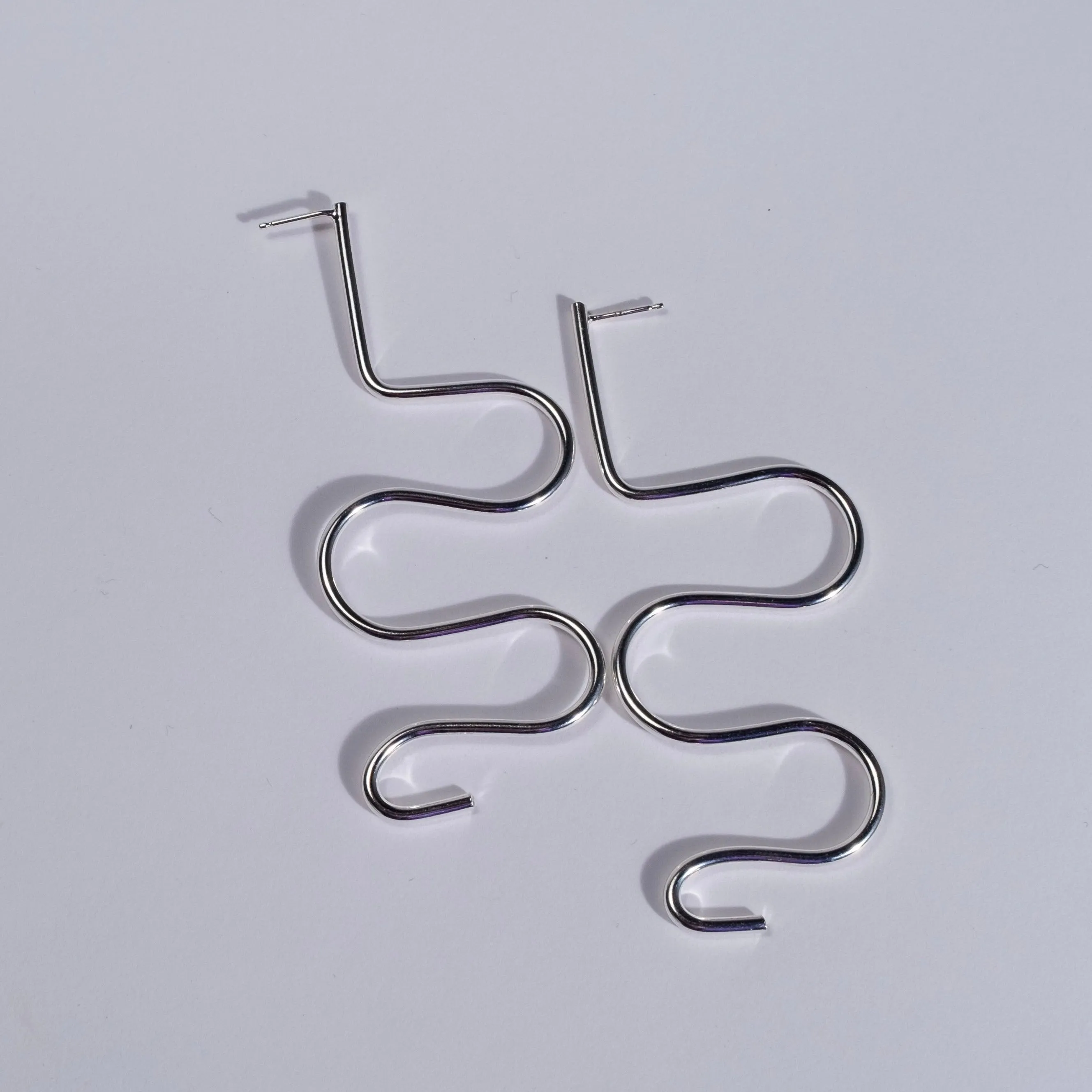Squiggle Drop Statement Earrings - Choose your Metal