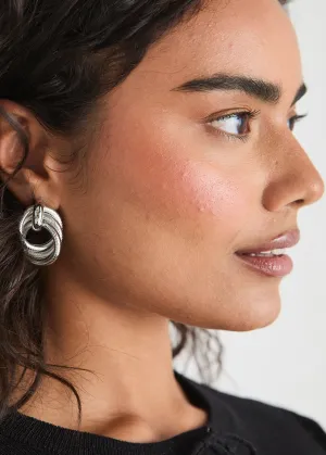 STATEMENT KNOT EARRINGS - SILVER PLATED