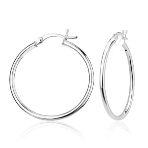 Sterling Silver 2x35mm High-Polished Hoop Earrings (96616)