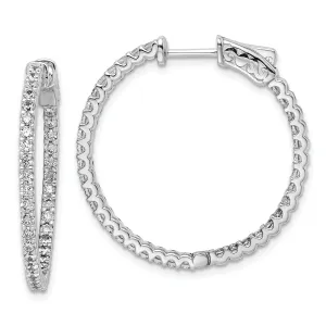 Sterling Silver CZ 74 Stone Hoop Earrings