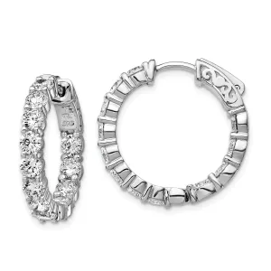 Sterling Silver CZ Hoop Earrings