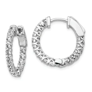 Sterling Silver CZ Hoop Earrings