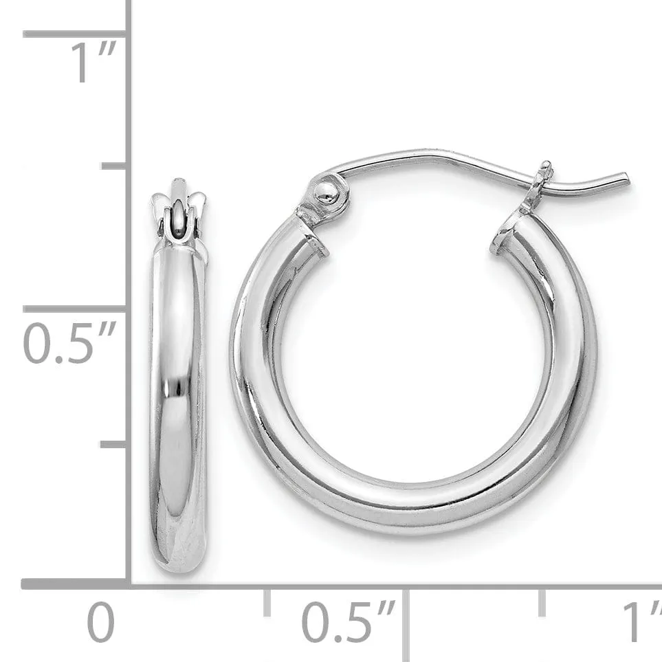 Sterling Silver Hollow Tube Hoop Hinged Earring