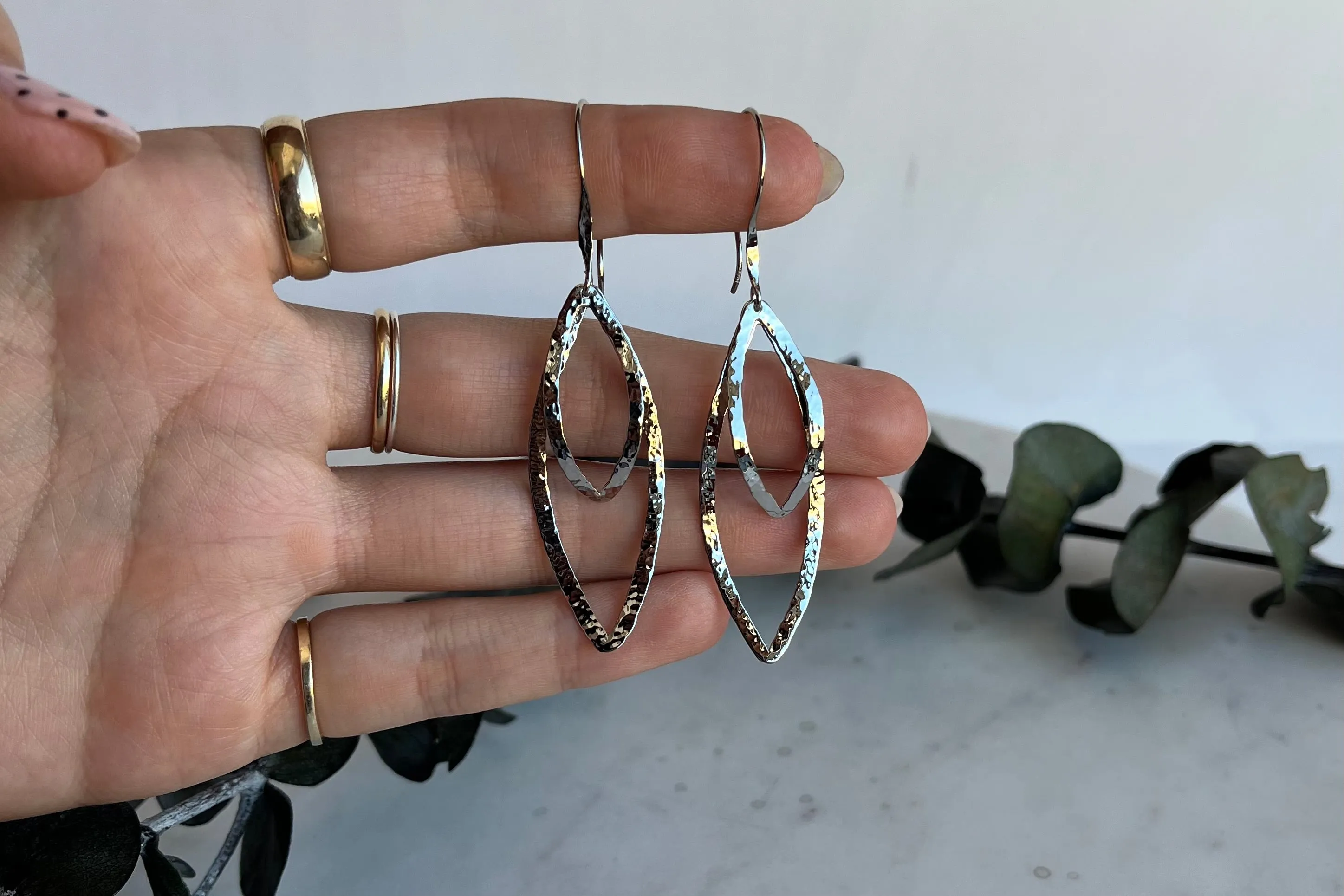 Sterling Silver Marquise Dangle Earrings