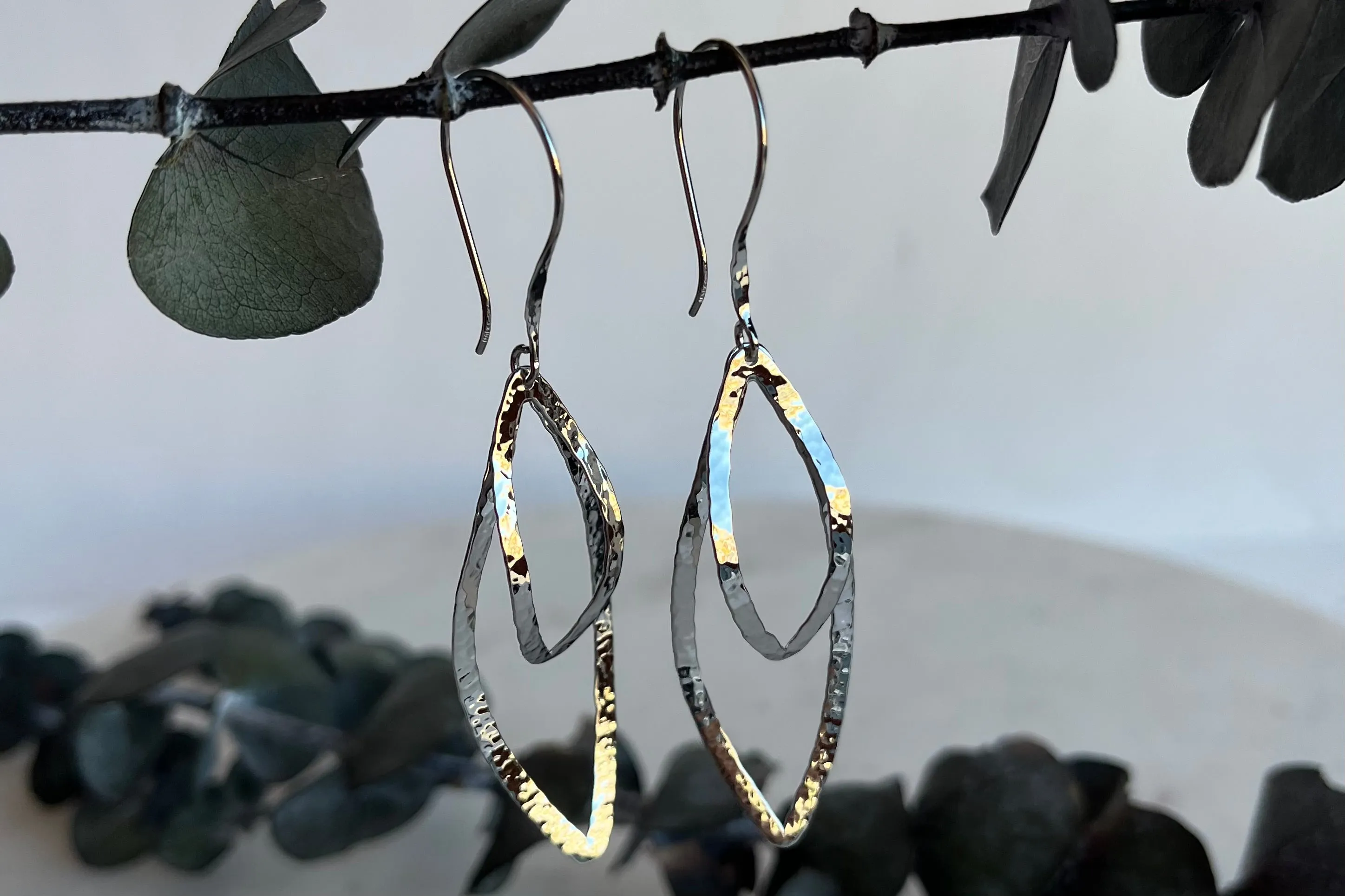 Sterling Silver Marquise Dangle Earrings