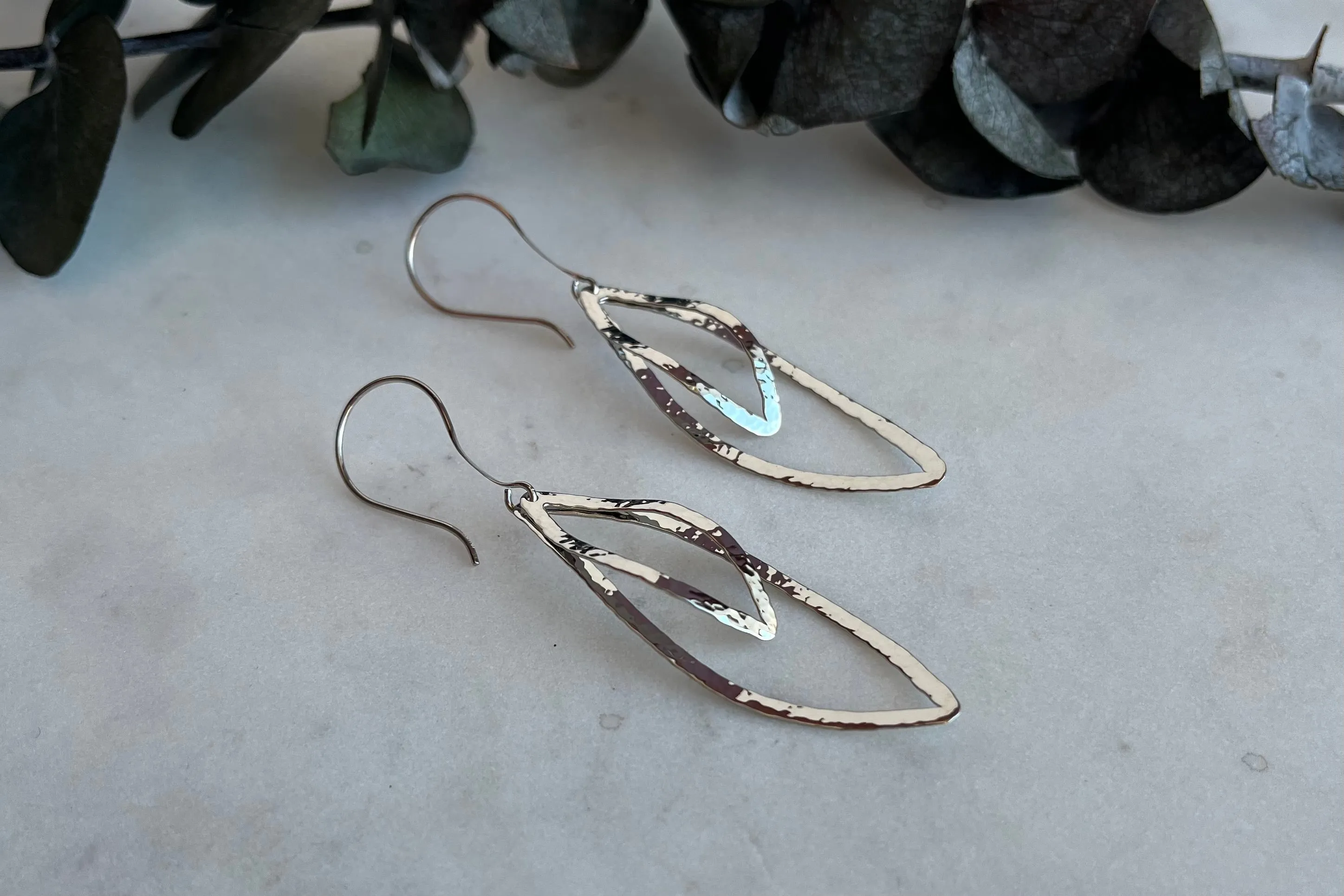 Sterling Silver Marquise Dangle Earrings