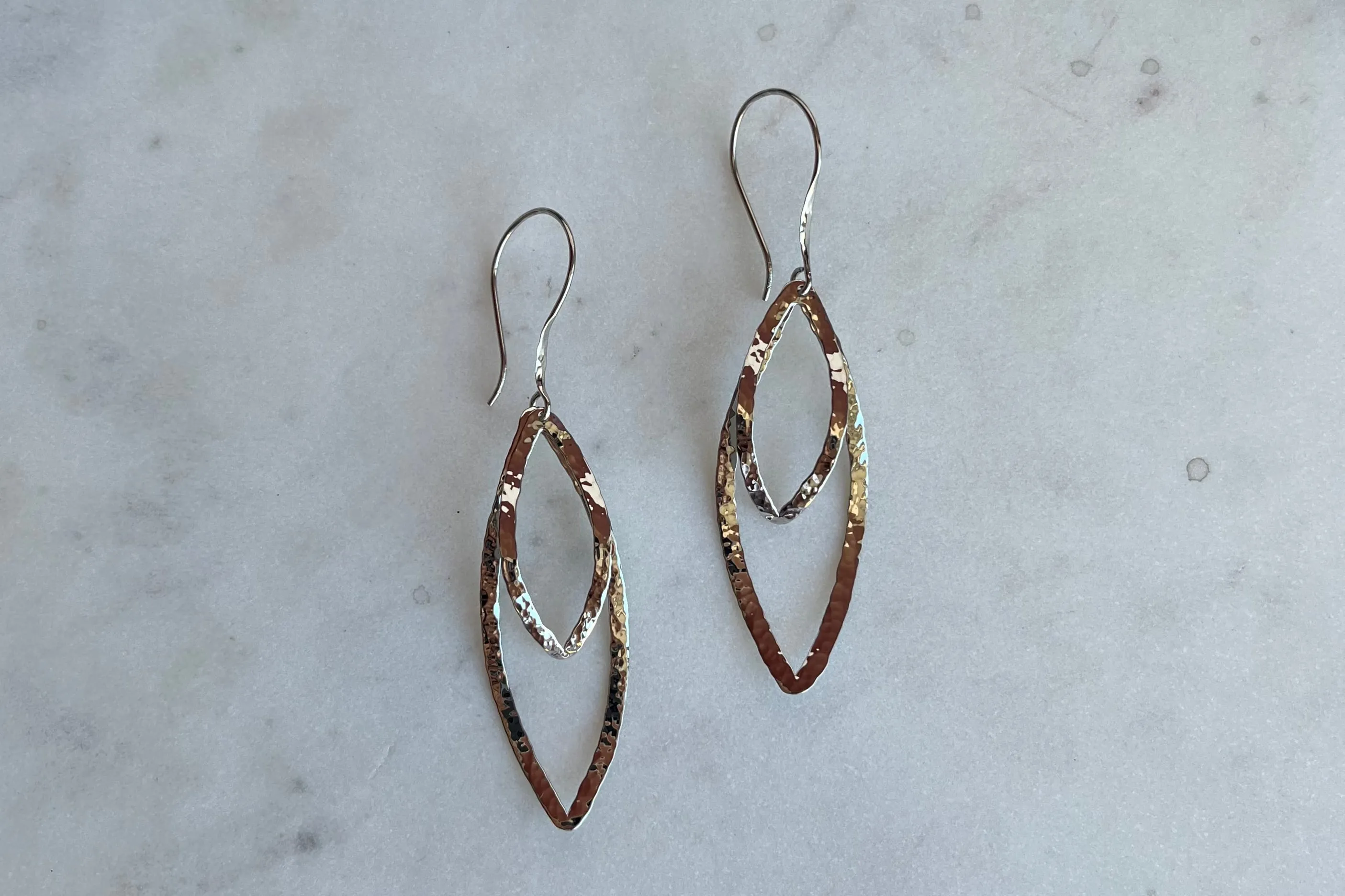 Sterling Silver Marquise Dangle Earrings