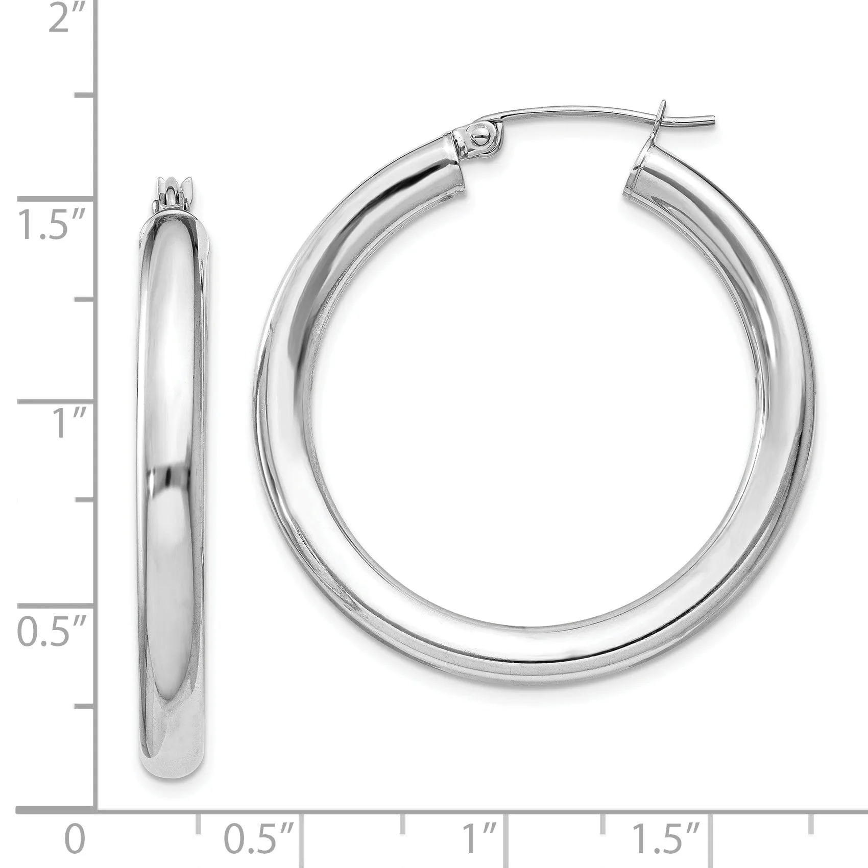 Sterling Silver Round Hoop Hinged Earrings
