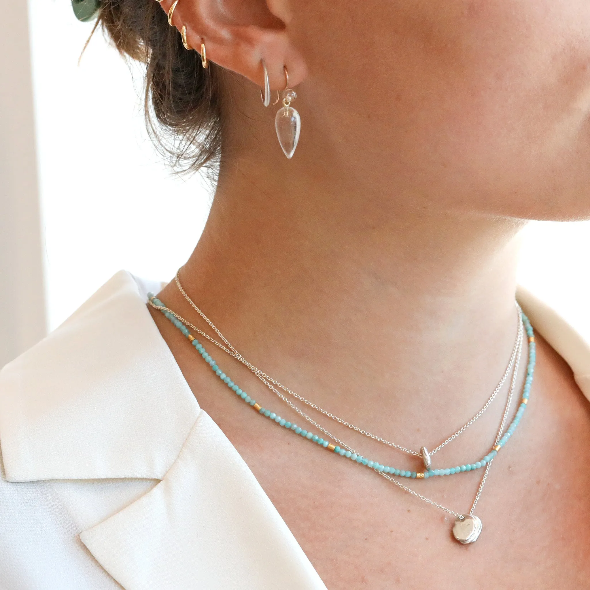 Sterling Silver Small Tapered "Sade" Hoop Earring