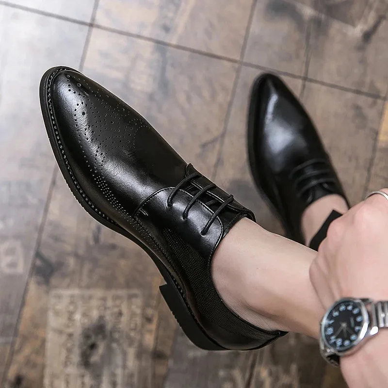 StilMeister Leder Oxfords für Herren mit Brogue-Muster