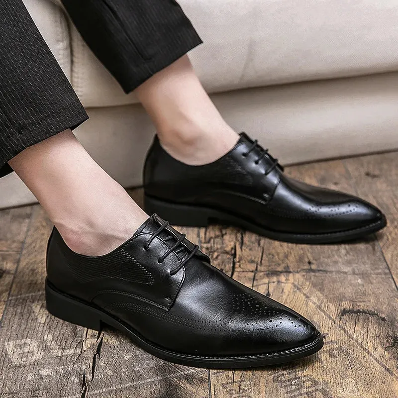StilMeister Leder Oxfords für Herren mit Brogue-Muster