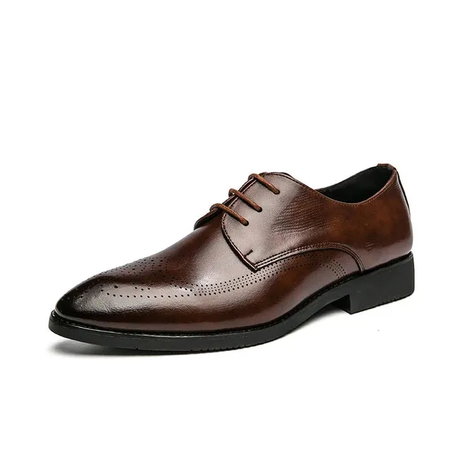StilMeister Leder Oxfords für Herren mit Brogue-Muster