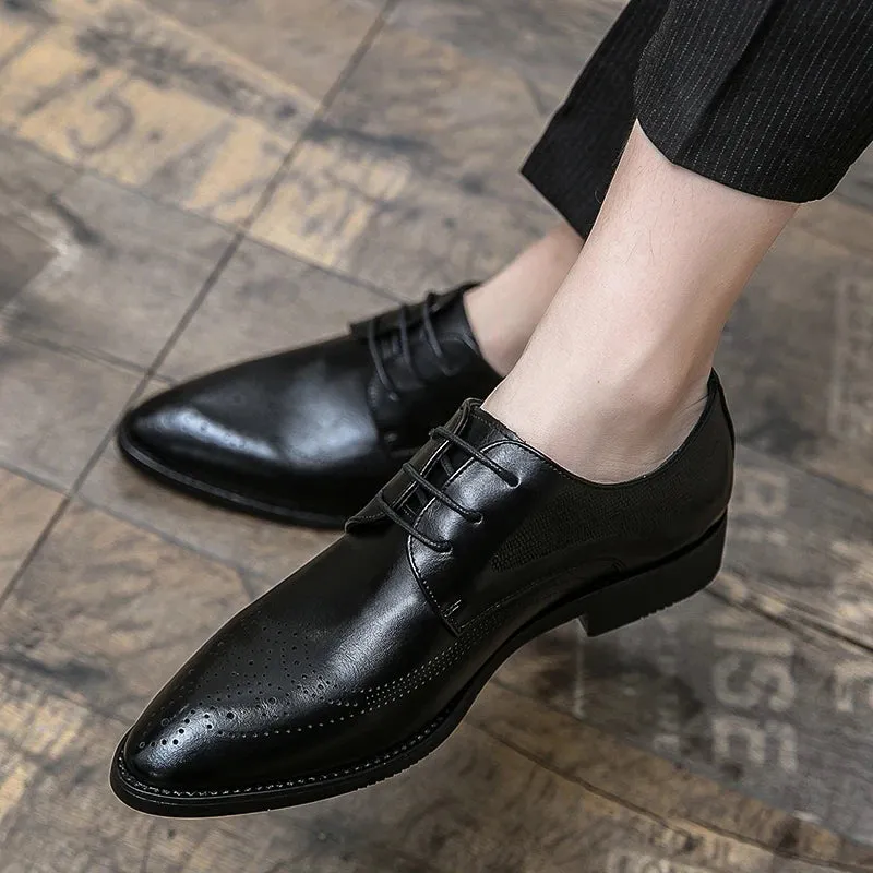 StilMeister Leder Oxfords für Herren mit Brogue-Muster