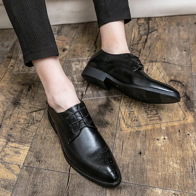 StilMeister Leder Oxfords für Herren mit Brogue-Muster