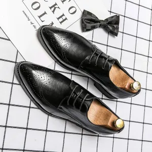 StilMeister Leder Oxfords für Herren mit Brogue-Muster