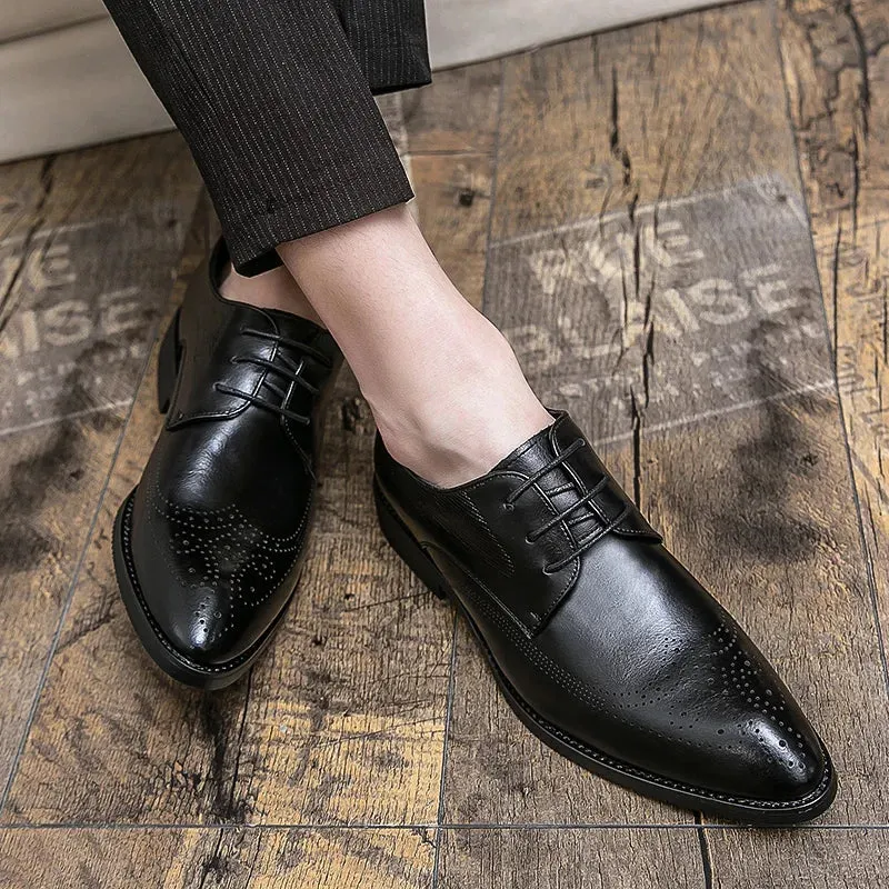 StilMeister Leder Oxfords für Herren mit Brogue-Muster