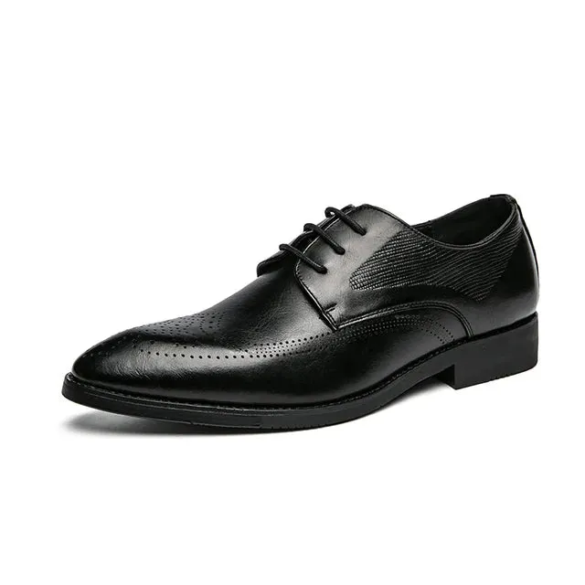 StilMeister Leder Oxfords für Herren mit Brogue-Muster