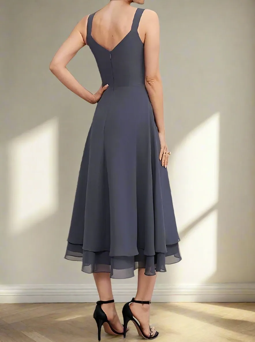 Stormy A-Line Tea Length Mother of the Bride Dress with Jacket