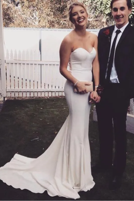 Strapless Mermaid Prom Dress Custom Long Evening Sweetheart Formal Dresses
