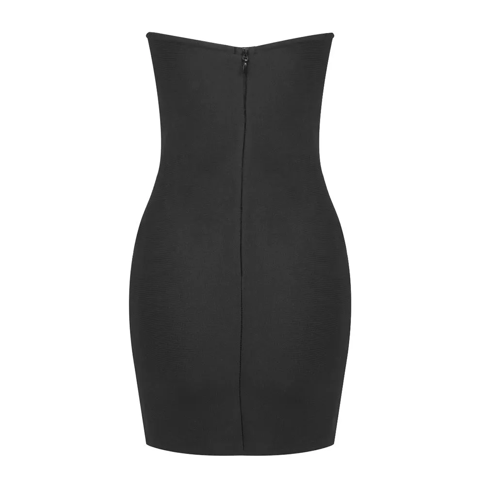 Strapless Plunge Sweetheart Neckline Mini Dress