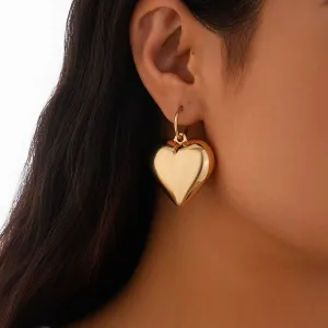 Sweet Chubby Smooth Love Heart Drop Earrings