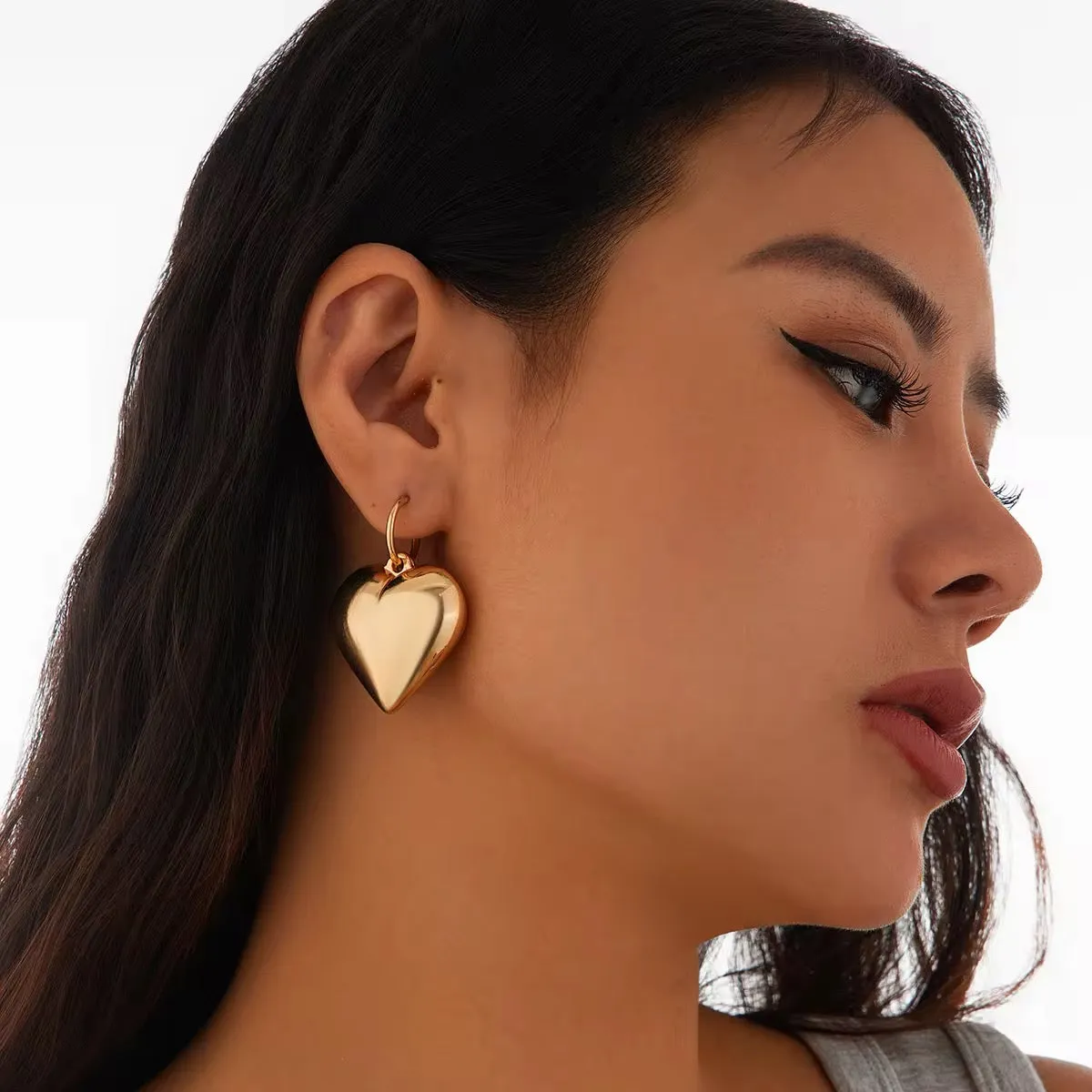 Sweet Chubby Smooth Love Heart Drop Earrings
